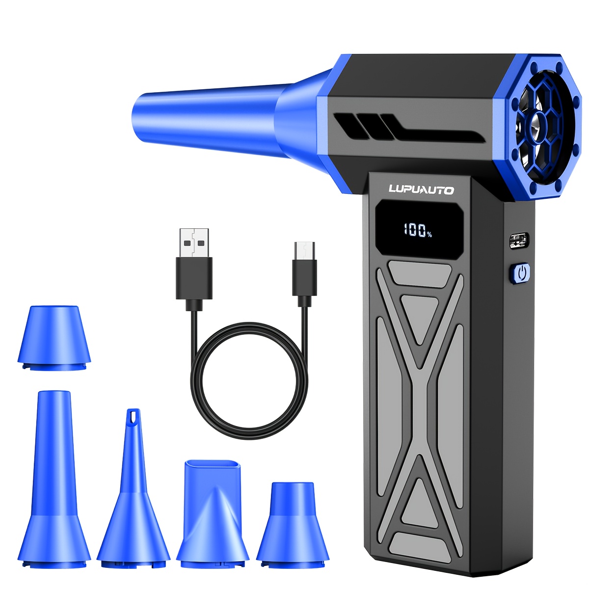 TEMU Compressed Air Dust Collector. Violent Fan, Wireless Rechargeable Air Blower With 130, 000 Rpm, Turbine Fan, Settings Handheld Hair Dryer, Suitable For Computer Keyboards, Cars, Homes