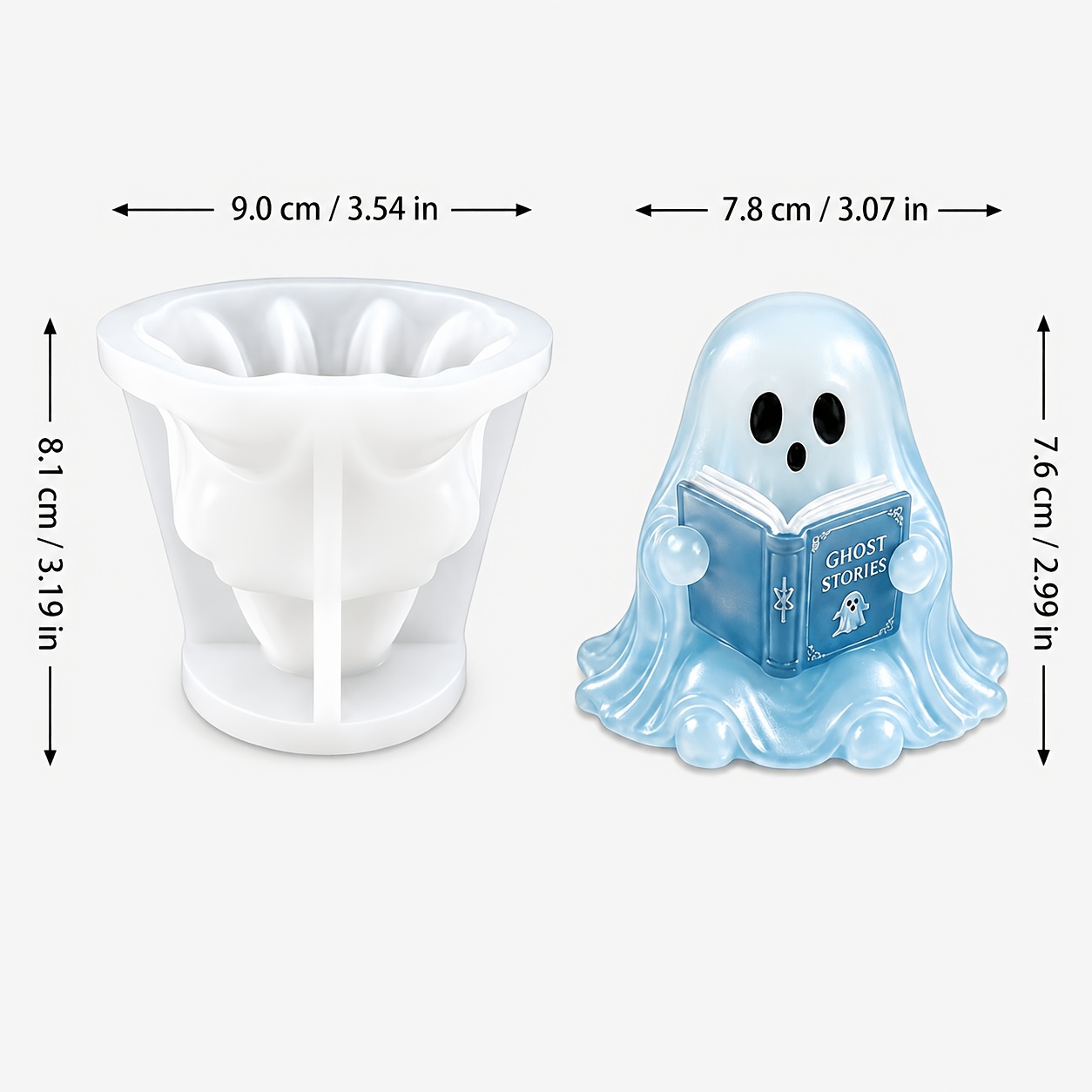 TEMU Cibatu Reusable Resin Mold Suitable For Epoxy Resin, Gypsum, Wax & Soap - Cute Reading Candle Maker With Skirt, Gothic Diy Figures For Halloween