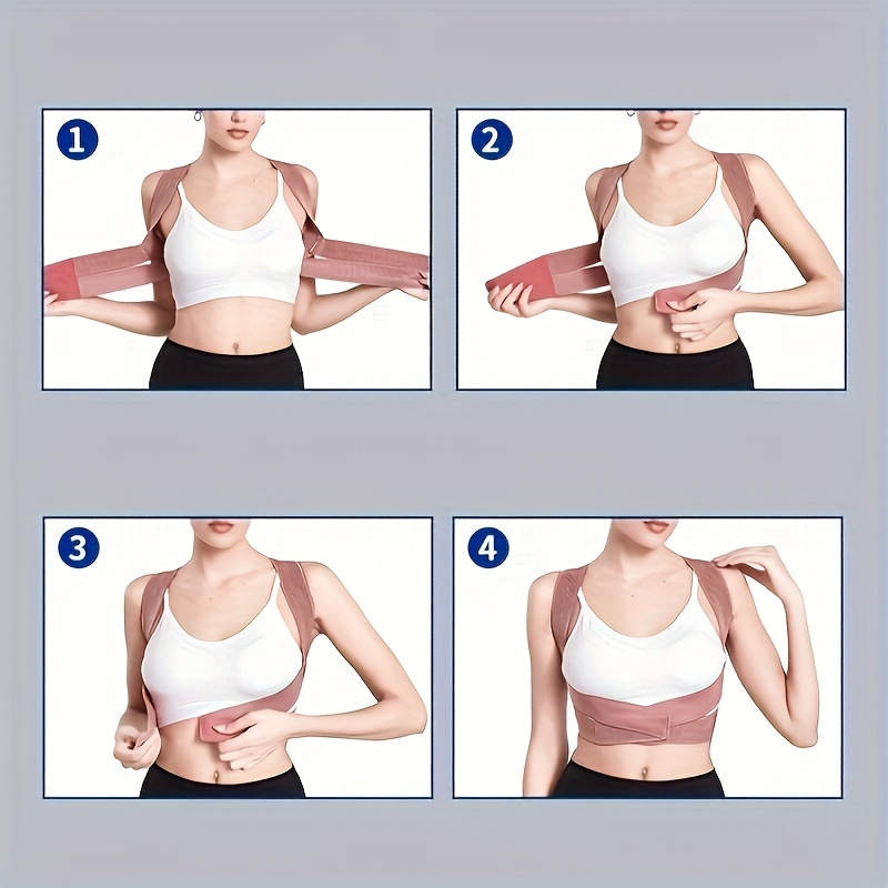 Adult female back improvement posture harness, invisible design, adjustable and comfortable fit, shoulder support strap, S/M/L size, helps improve posture.