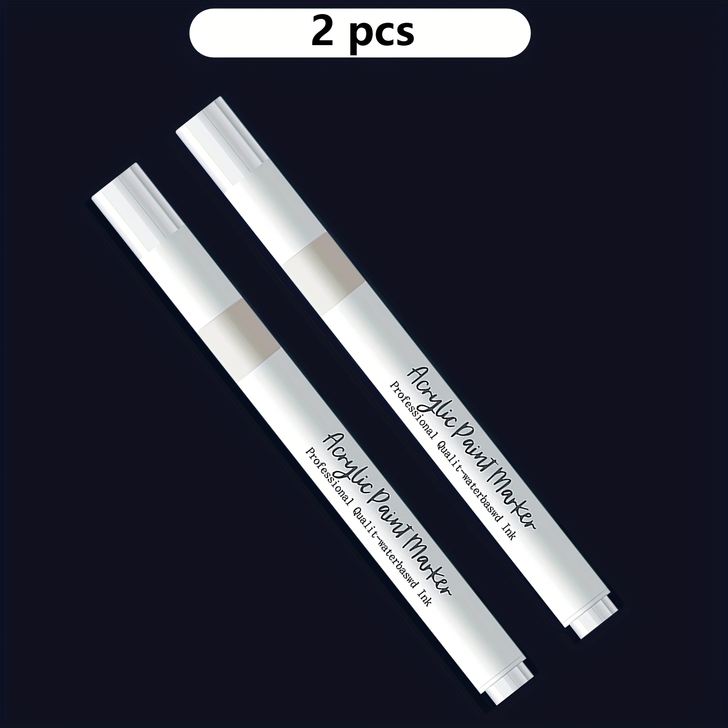 Image of White Acrylic Paint Marker Pens, Marker Highlighter Pens For Rock Painting, Wood, Stone, Glass, Ceramic, Paper, Paper, Painting, Artwork, Diy Craft, Suitable For Artists And Students