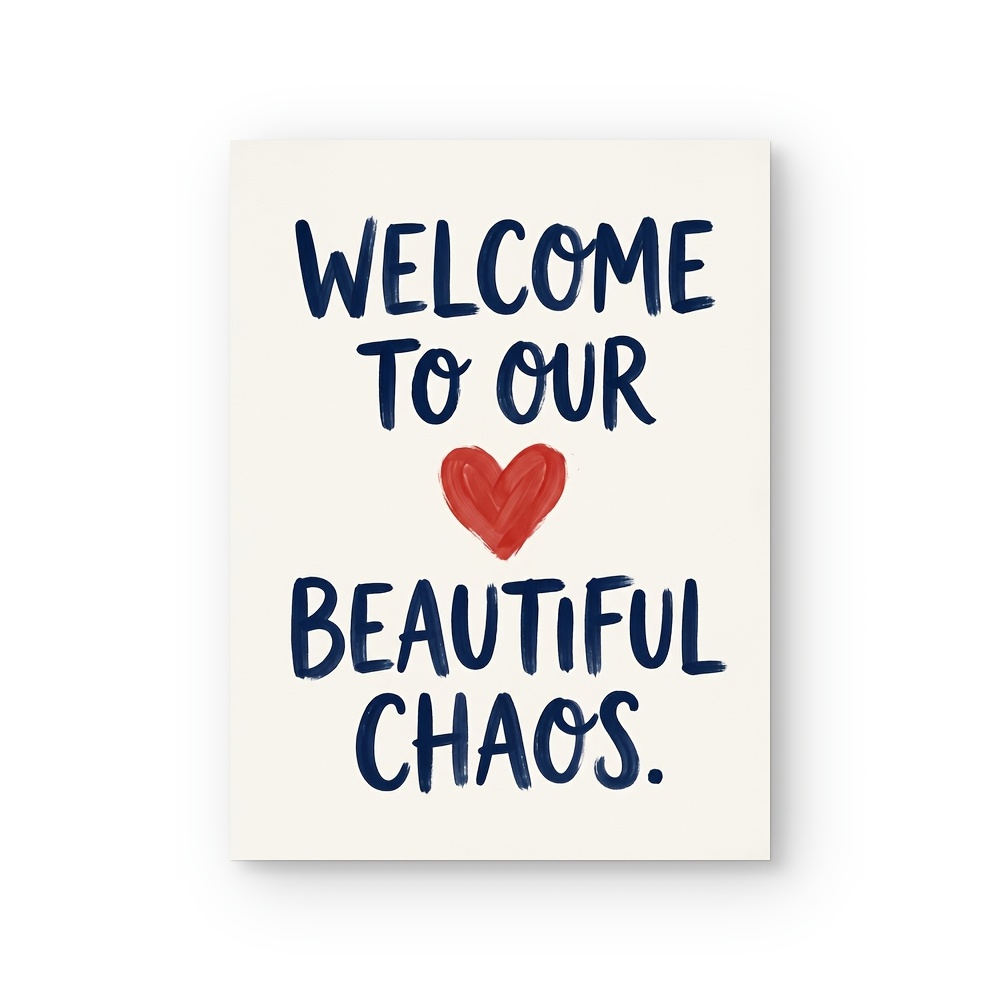 TEMU 2d Flat, 1pc Welcome To Our Beautiful Wall Art Print - Vertical Funny Family Quote Poster Suitable For Living Room,, Entryway Decor, Vertical