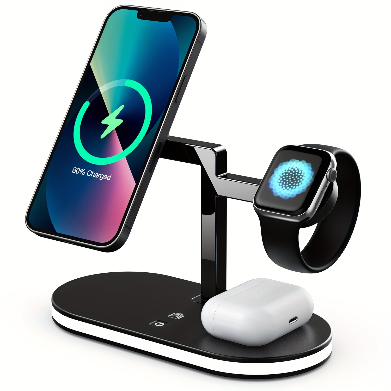 

3 In 1 Wireless Charging Station For Multiple Devices, Fast For Iphone 12/13/14/15 Series& Pro& Watch Series/ultra/se, Magnetic Charger Stand