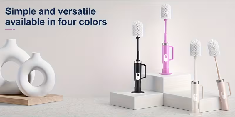 electric cup scrubber 2 with strong cleaning power ipx6 waterproof long deep 40oz mugs bottle long straw brush type c cable wall mount storage kitchen cleaning tool accessory Product details 0