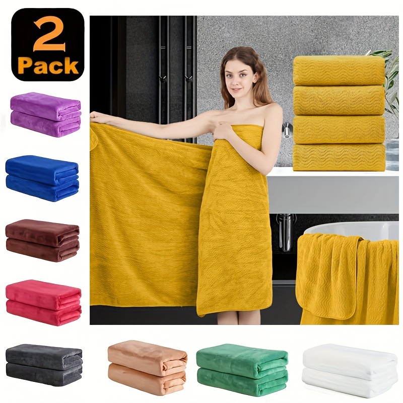 1pc solid color bath towel soft large bath towel quick drying absorbent towel for home bathroom bathroom supplies