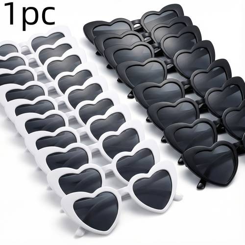 heart shaped party glasses suitable for festive made of plastic with transparent lenses