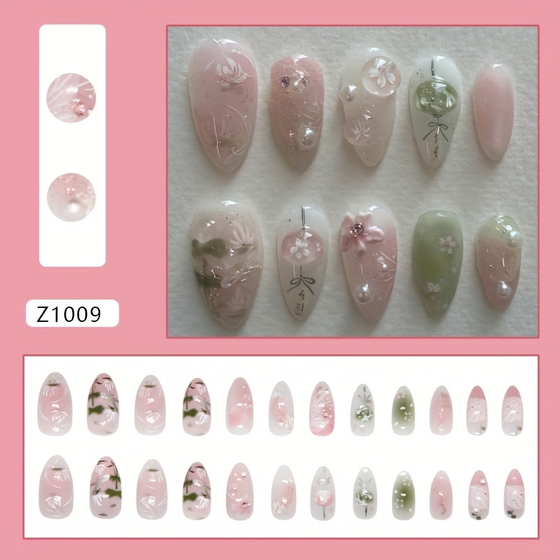 Image of Elegant -like Pearl Flash Small Flower Gentle Temperament Sweet Fashionable Nail Stickers Removable