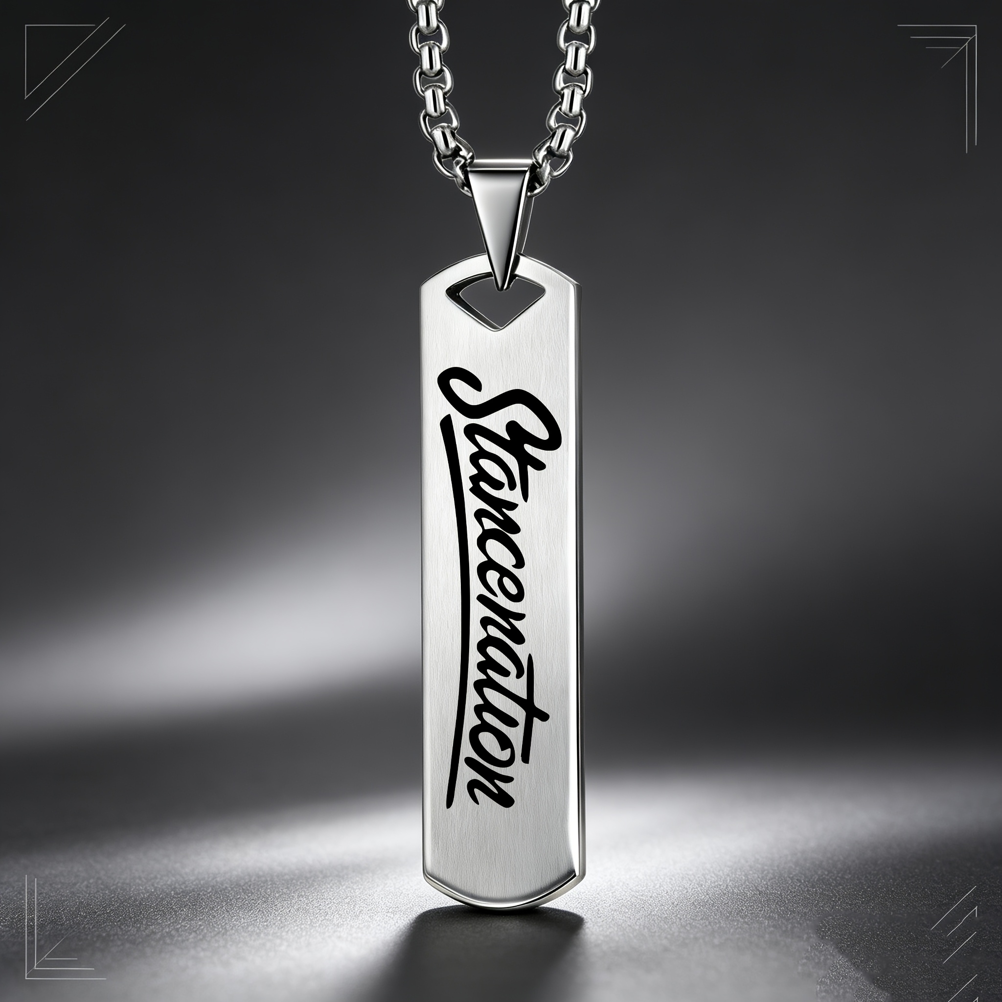 Men's Racing Theme Pendant Necklace, Dark Techwear Accessory