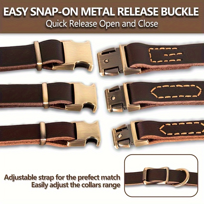 Heavy Duty Metal Dog Collar with Quick Release Buckle