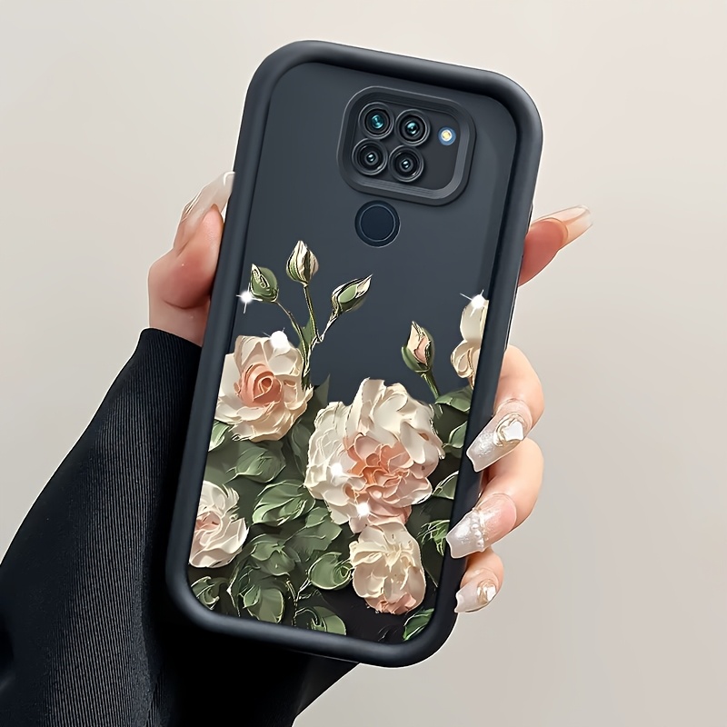 TEMU Fundas para Teléfono de Flor para Redmi Note 9 - Carcasa Total de TPU Antigolpes