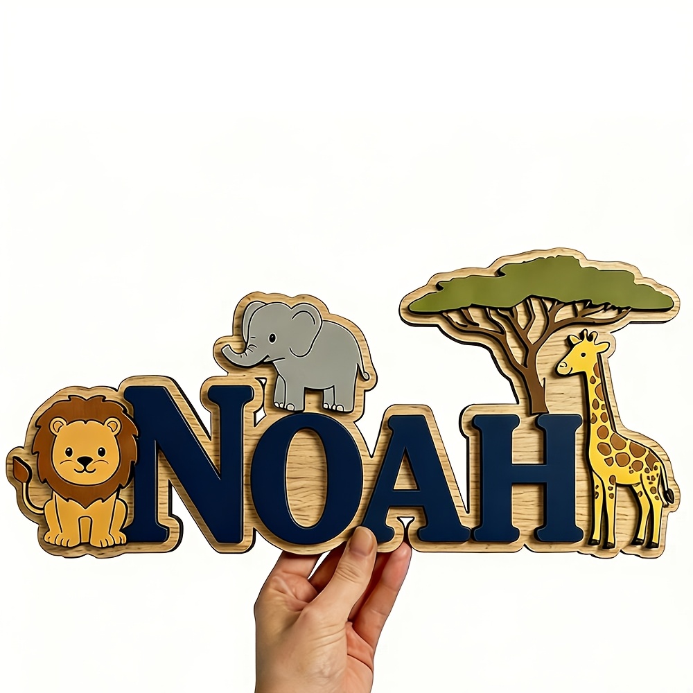 Custom Noah's Ark Jungle Themed Wooden Wall Decor