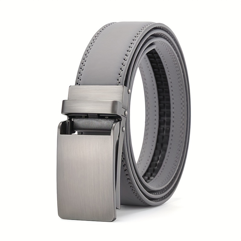 Men' Plain Leather Belt, Two-layer Cowhide, Waist Belt, Solid Color Straight Body Belt