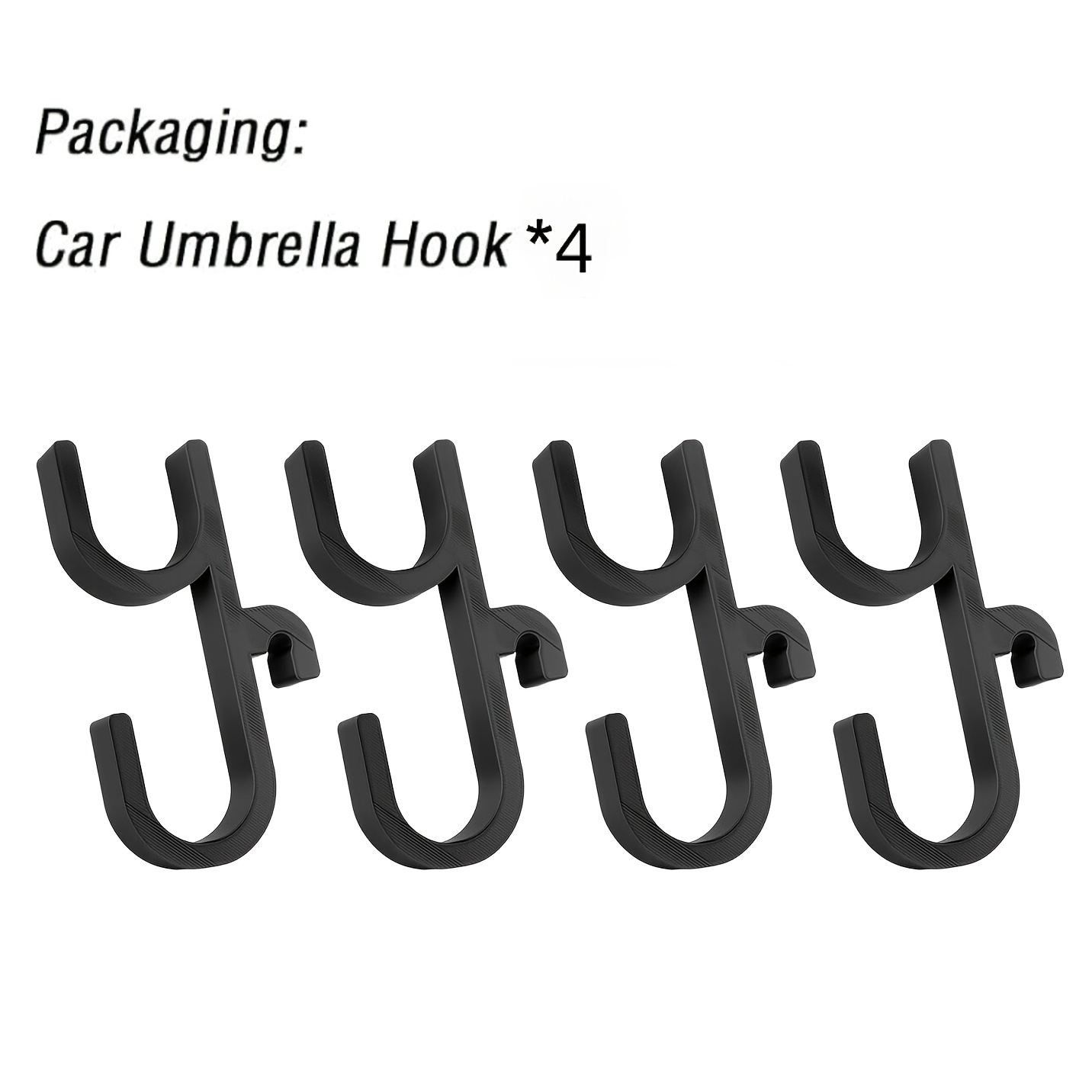 TEMU 4pcs Double Car Umbrella Hook, No Drilling Car Umbrella Holder Stable Placement Of Umbrellas For Trunks, Universal Trunk Hanger, Suitable For
