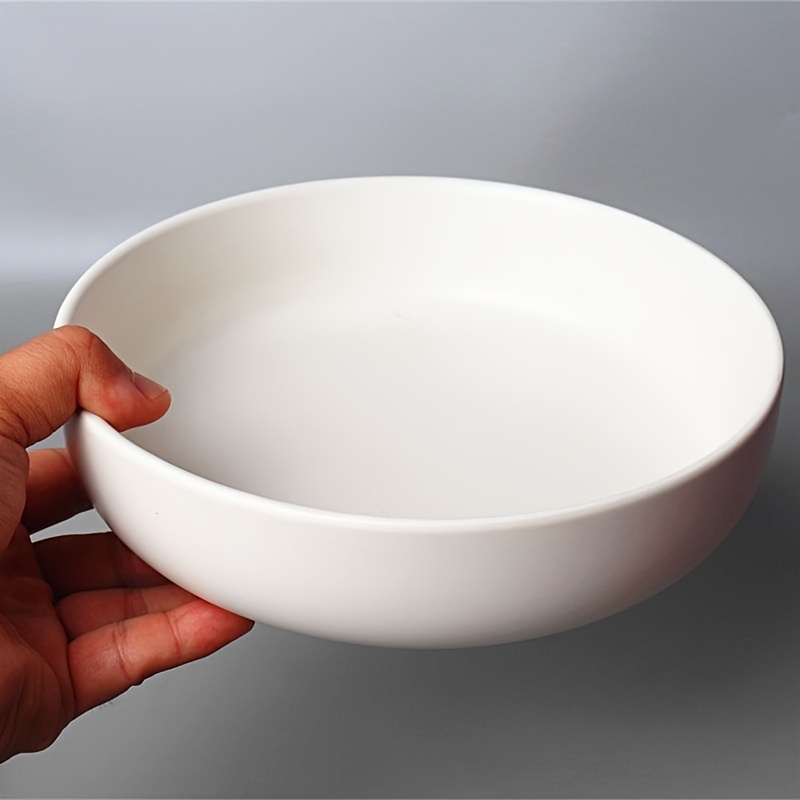 

4pcs/1set Soup Bowl Sesame Glazed Tableware White Gray Ceramic Soup Bowl 6.5inch