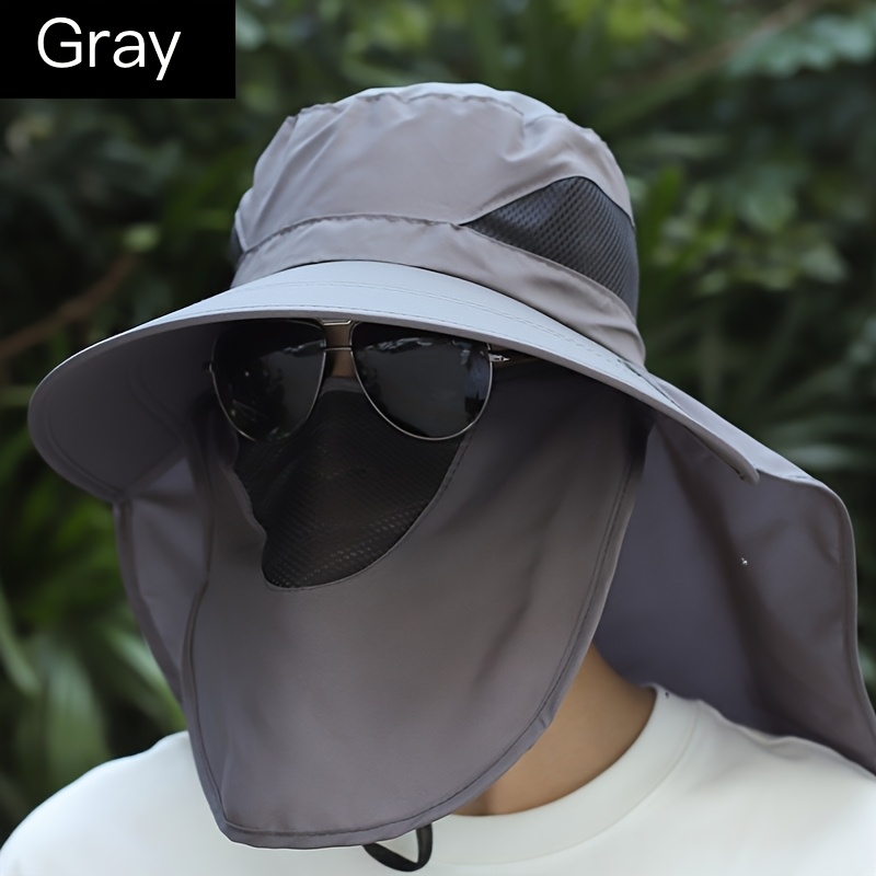 TEMU 's Detachable Sun Hat, Suitable For Outdoor Activities Like Baseball, Quick-drying, And Providing Protection For And Neck While Fishing, Cycling, Or Climbing.