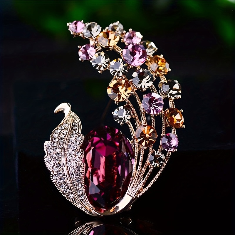 

Vintage Style Luxurious Brooch, Artificial Crystal, Accessory For & Gift-