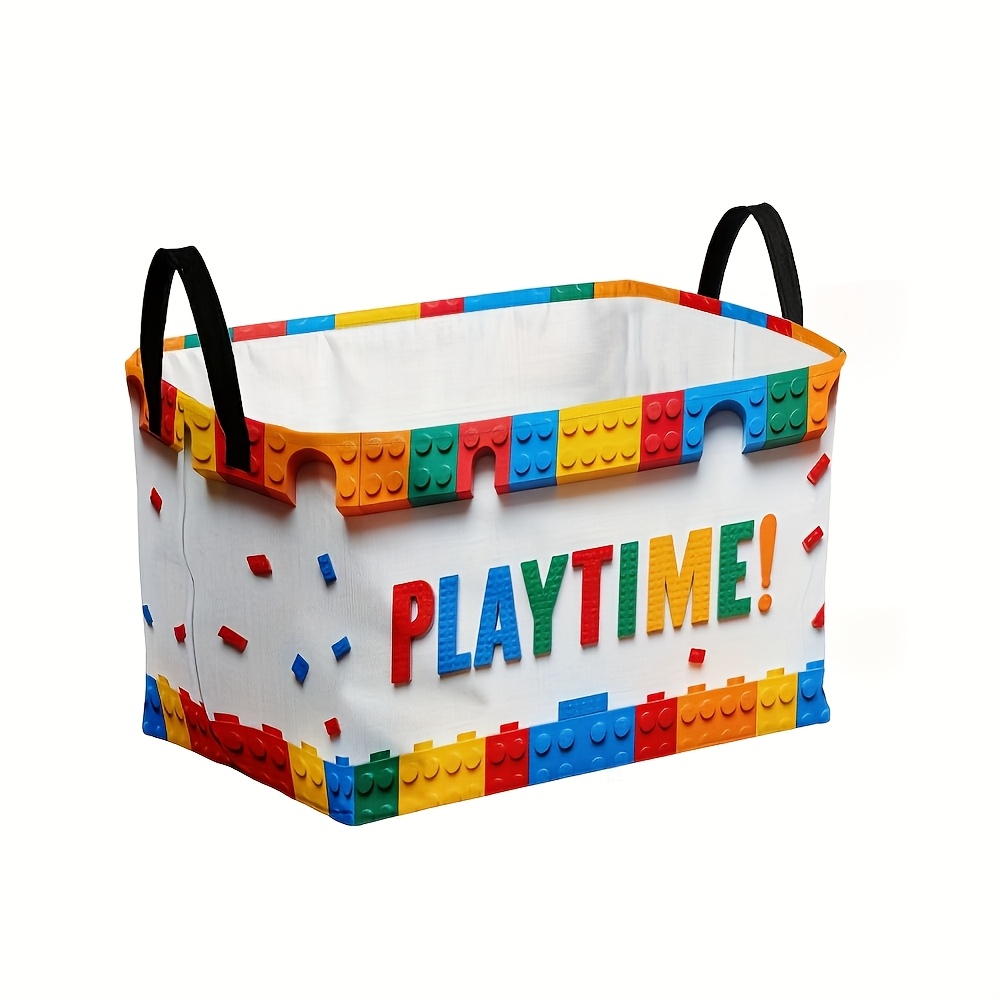 TEMU 1pc DOKRIY de rangement pliables au design vibrant en blocs, organisateur pliable spacieux, parfait pour conserver les articles de loisirs, les