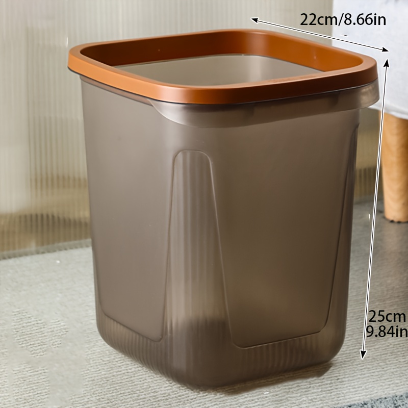 2pcs heavy duty plastic trash can with open top lid odor resistant leakproof cylindrical bin suitable for kitchen bedroom office painted durable wastebasket easy to   Product details 7