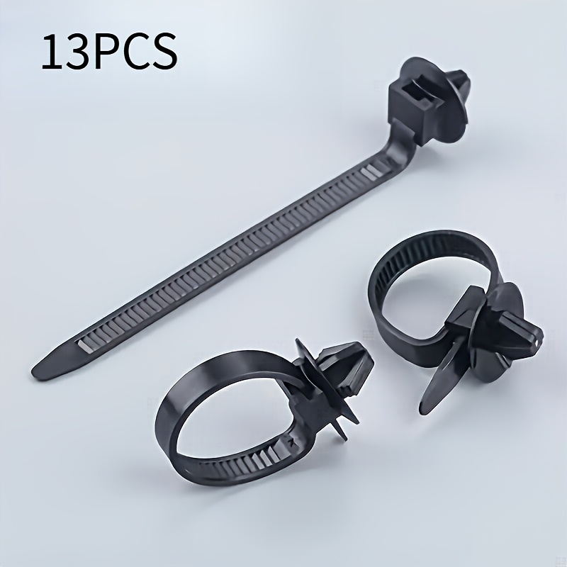 TEMU Lot de 13 attaches de câble auto-bloquantes en nylon résistant aux hautes températures pour faisceaux de câbles automobiles et tuyaux d'huile,