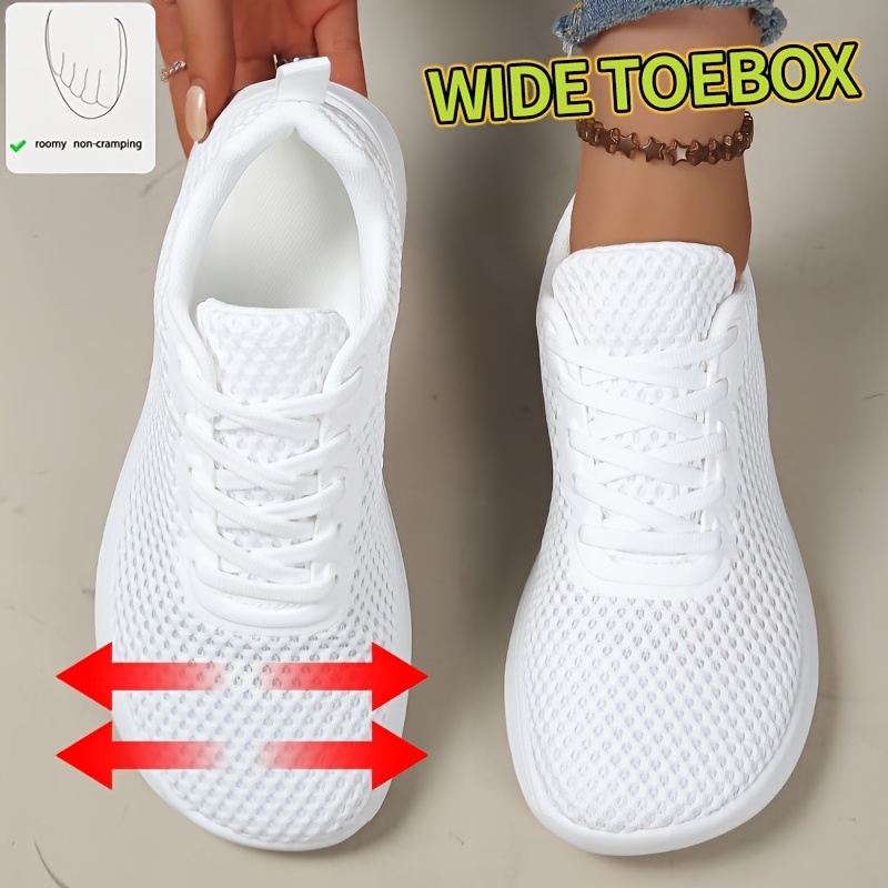 Image of 2026 Summer New Wide Toe Casual Athletic Shoes, , Flexible Lightweight Sole, Breathable Perforated Upper, Suitable For Fitness Yoga, Walking, Hiking, Exercise, Vacation, Women Shoes, Sneakers