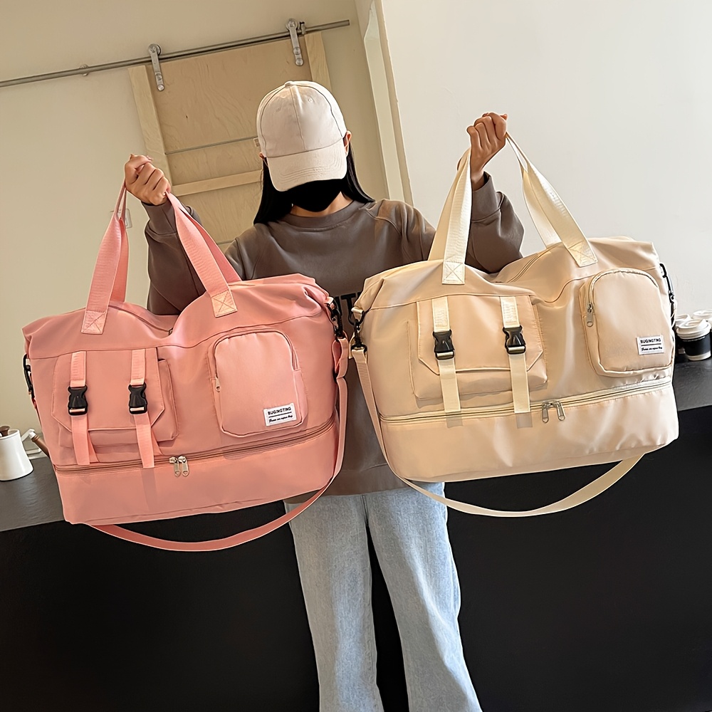 TEMU Large Capacity Travel Tote Bag With Multiple Pockets For Organizing Luggage, Suitable For Short And Long Trips, Vacations, Business Travel, And Camping