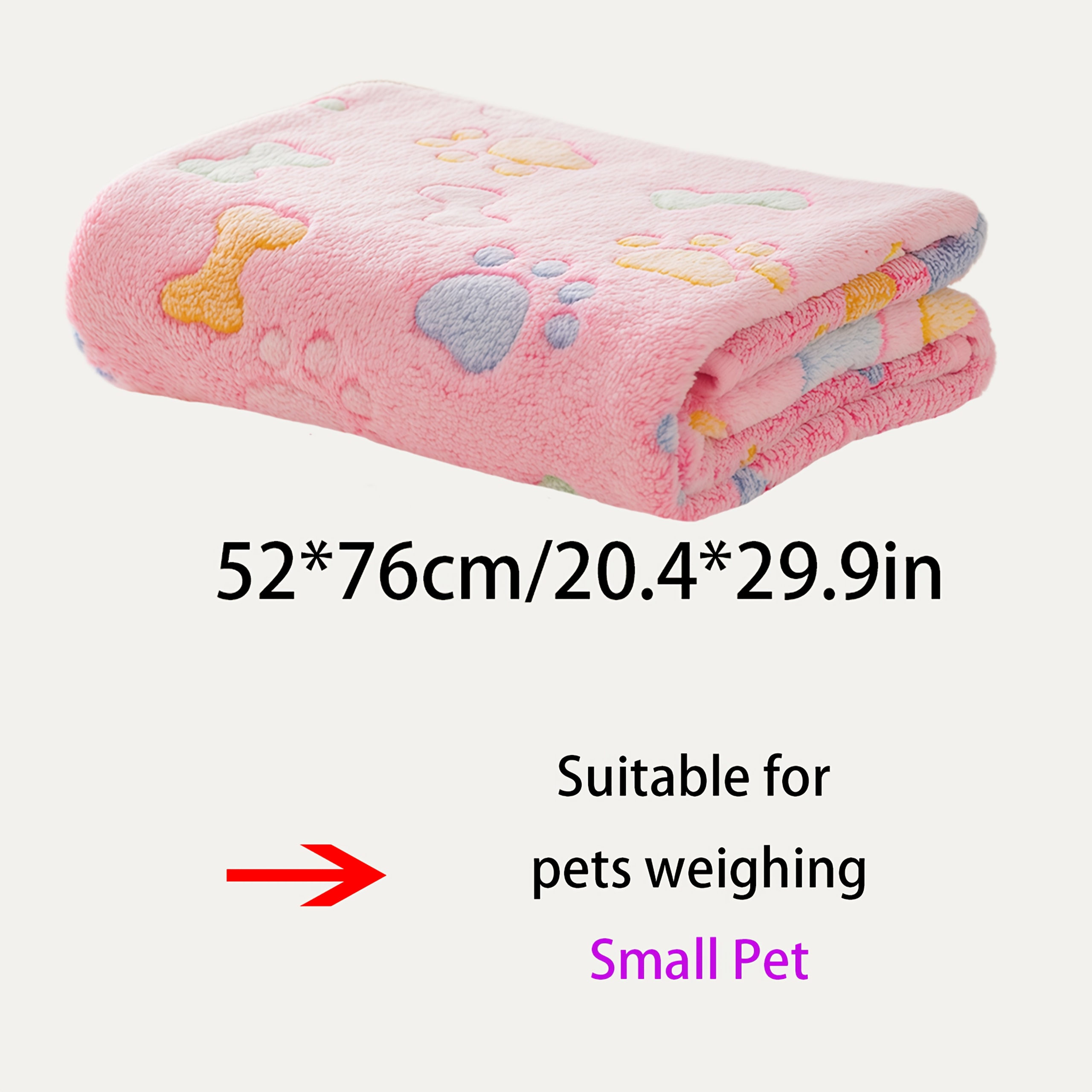 TEMU Pet Blanket 1pc Bone And Paw Print Skin-friendly Blanket Suitable For Ultra Small, Small, Medium, Large Pets Multi-scene Use Machine Washable