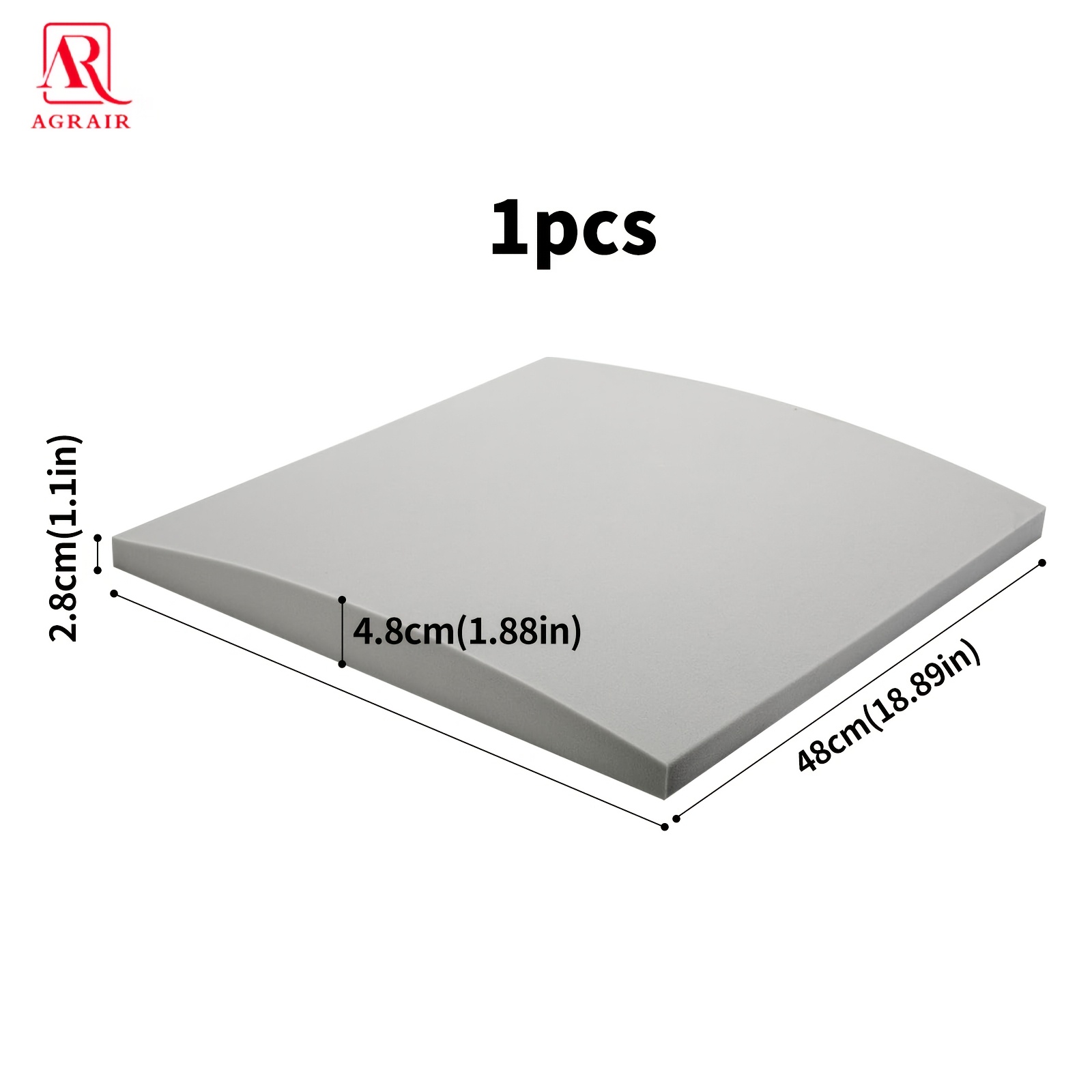 TEMU 1/2/3 Grey Sofa Cushion Supports, 18.89x18.89in (48x48cm) Curved Sofa Supports, High-density High- Sofa Cushion Replacements, Suitable For