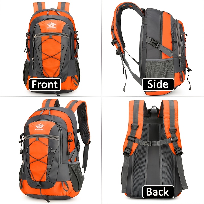 Hiking Backpack with Multiple Compartments and Elastic Drawstring