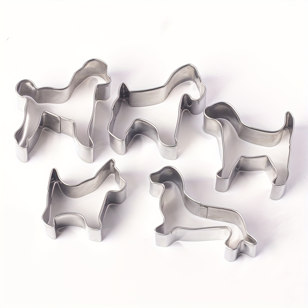 E-shop 5 Stück Hundeformige Keksformen aus Edelstahl zum Backen, Prägen und Kuchen Schneiden