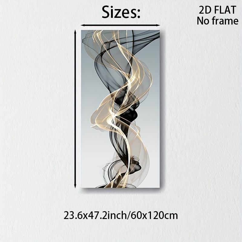 2d Flat, 2dflat 1 Nordic Abstract Ribbon Oil Painting, Abstract Floating Black And Canvas Wall Art, Wall Art Picture, Suitable For Living Room, Bedroom And Modern Home Decoration Painting, Frameless
