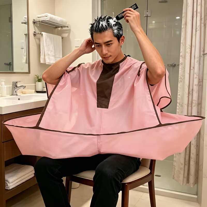 TEMU 1pc - Hairdressing Cape Apron, Large Size, Diameter 90cm/35.4inch. Haircutting Cape With Sleeves, Foldable And Wearable, Large Size For Men And