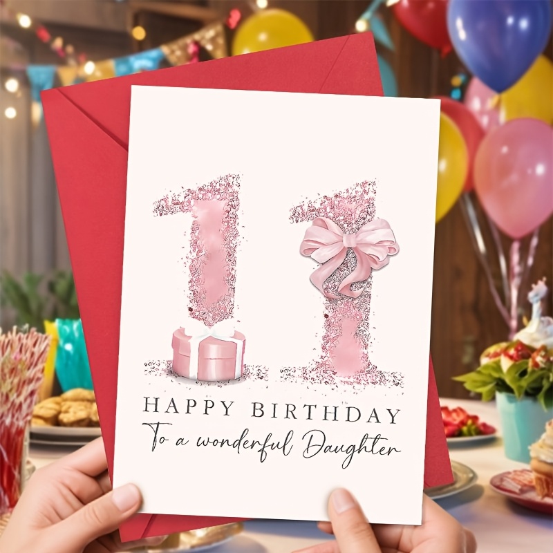 E-shop 11. Geburtstagskarte / Grußkarte für den 11. Geburtstag, inklusive Umschlag, geeignet für Sohn, Tochter, Neffe, Nichte, Enkel, Enkelin –