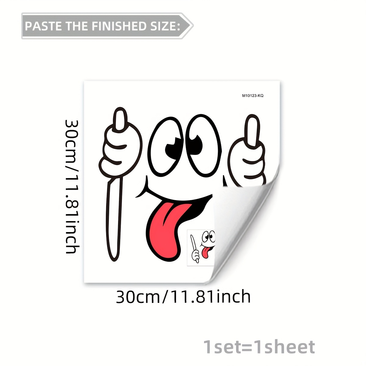 Cartoon Face Wall Sticker With Knife And Fork - 30x30cm Pvc Home Decor, Ideal For Refrigerators And Entryway Backgrounds