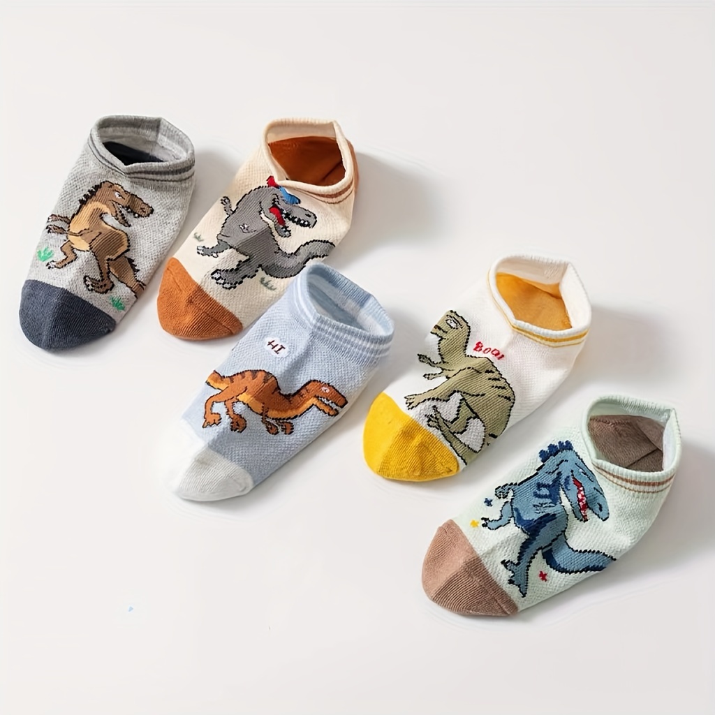 Five-pack Kids' Dinosaur Mesh Socks