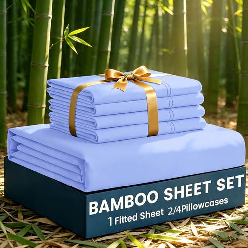 3 5pcs bamboo cooling bed sheet set with 2 4 pillowcases warm tip flat sheet is not included sabanas para cama breathable and comforter for summer and hot sleepers ultra soft children sheet deep pocket up to 16 18 sheets