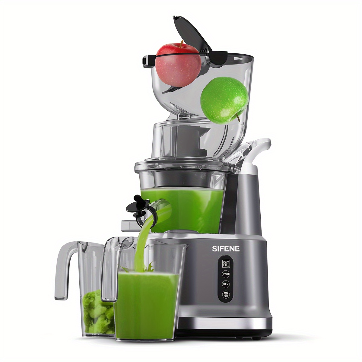 

Sifene Cold Press Juicer Machines, 83mm Opening Whole Slow Masticating Juicer, Easy- Extractor Maker For Full- Fruit & Veg Juice, , Bpa-free, Gray