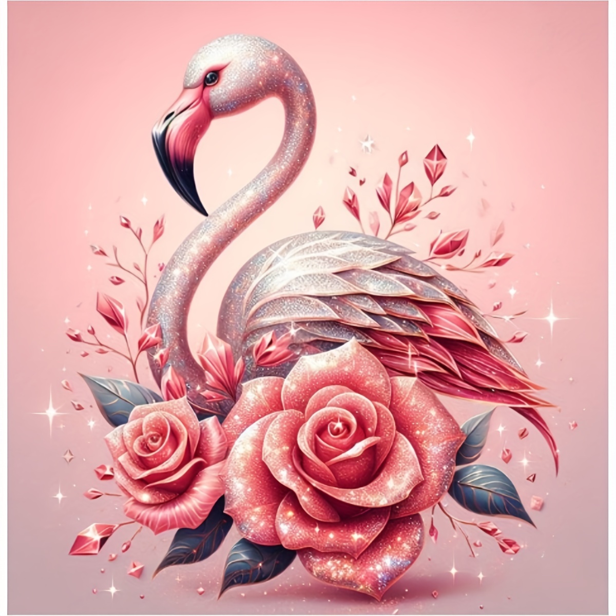 

Flamingo Diamond Painting Kit For Adults - 5d Diy Round Diamond Art With Acrylic Gems, Full Drill Craft For Beginners, Wall Art Decor Gift