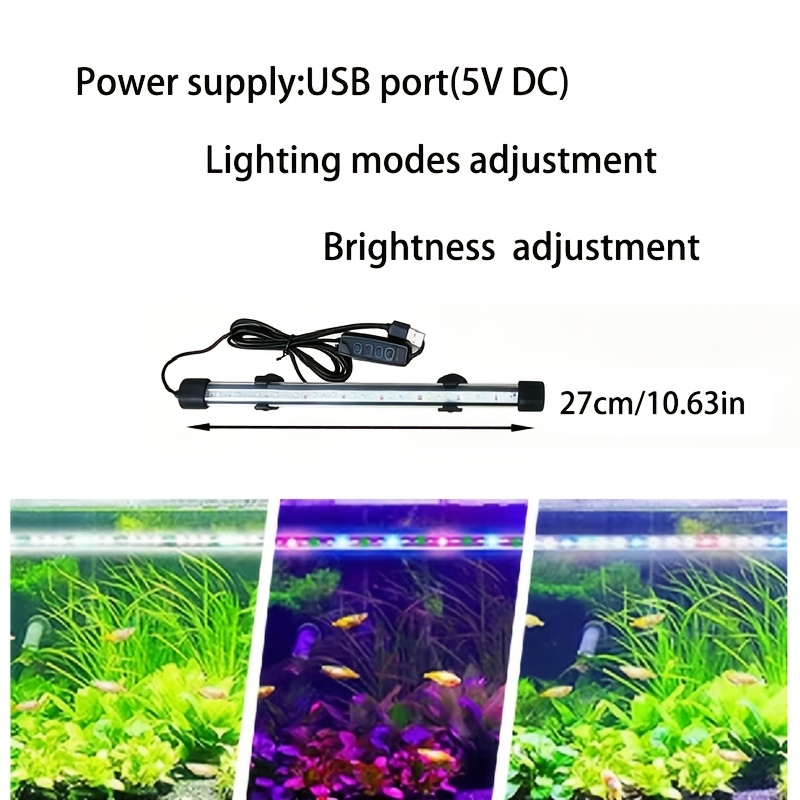 TEMU Light, Led Fish Tank Light - Adjustable Color Temperature - Multi-level Brightness Control, Suitable For Tanks, Reptile Breeding, Indoor Aquatic