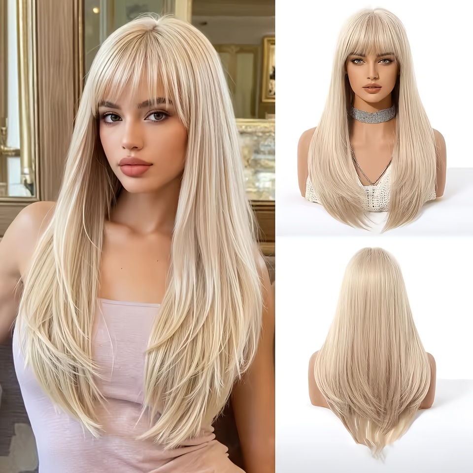 TEMU 20 Inch Long Straight Wig For Women, Beginner Friendly, Lightweight And Comfortable, For Daily Wear, Parties, Weddings, Halloween, Christmas