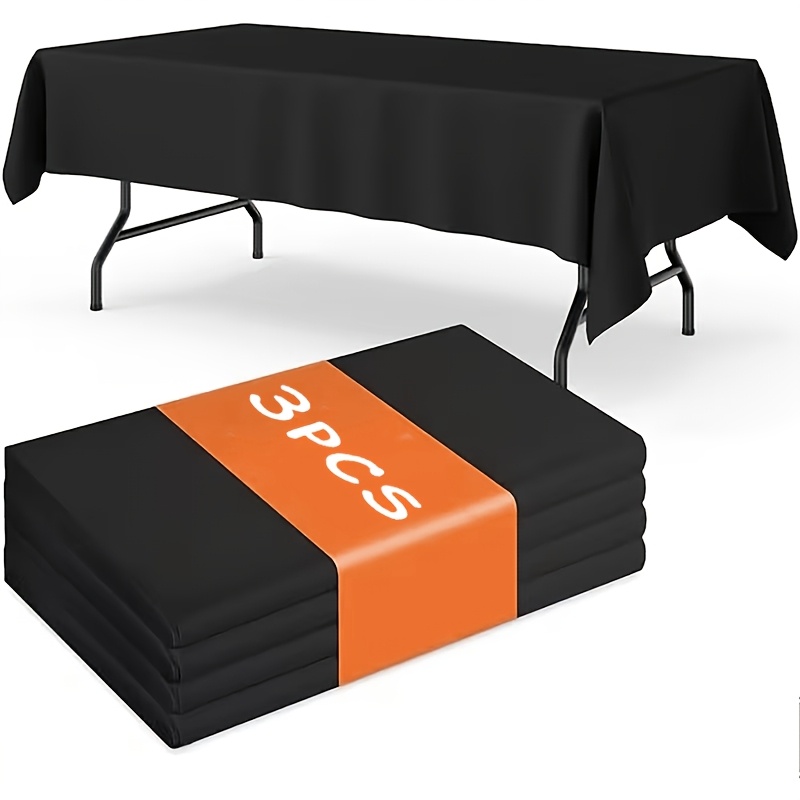 TEMU 3pcs Set Of Rectangular Plastic Tablecloths, 183cm X 137cm, Suitable For Birthday Parties, Bachelor Parties, Outdoor Activities, Halloween,