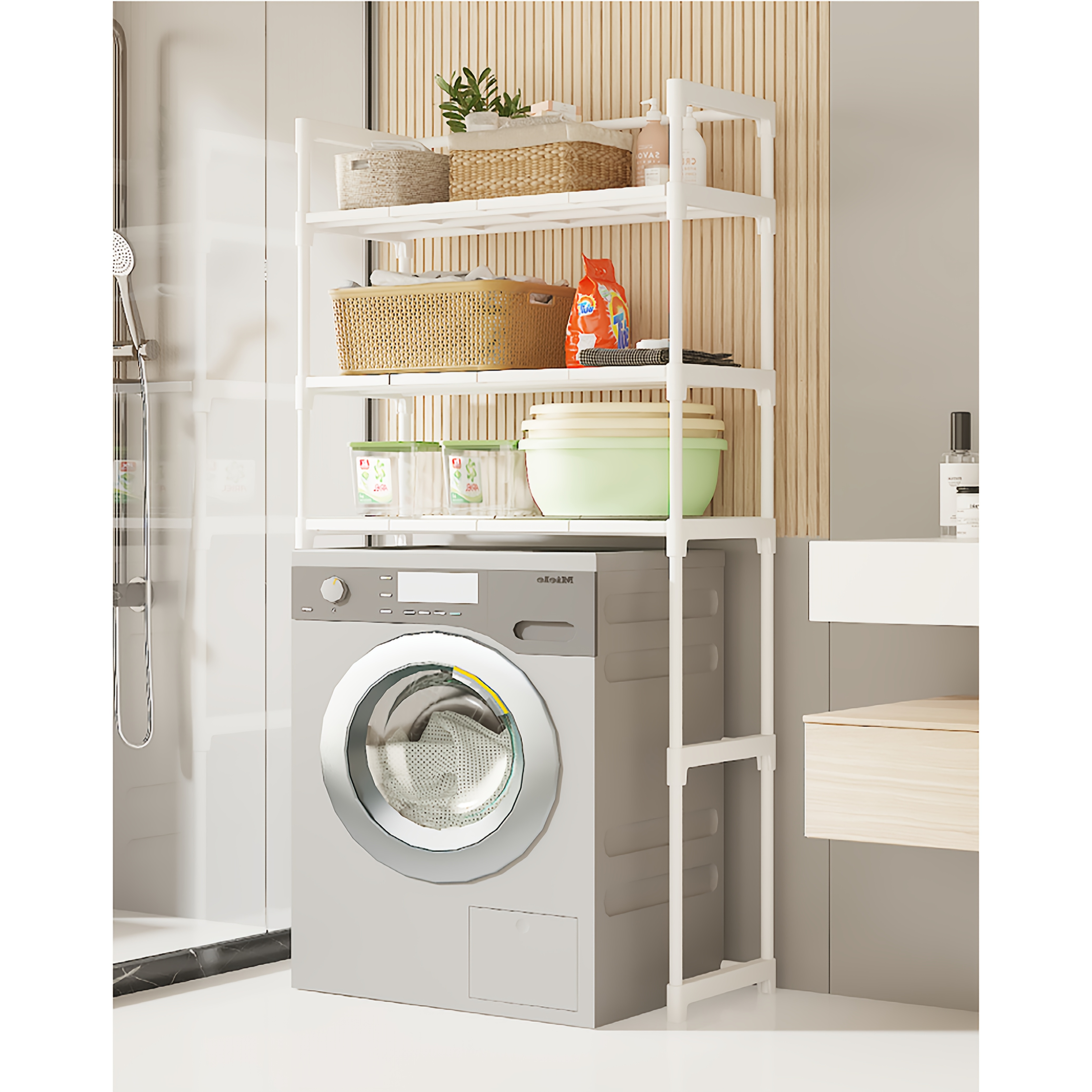 Closet Laundry Room Clothes Hanging Rail With Shelves Laundry Racks Sold On  Temu Australia, image size:4150x4150