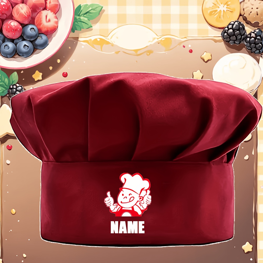 TEMU 1pc Customizable Name Or Lettering, Personalized Chef Hat, Custom Printed Chef Hat, Chef Gift, Hat, Chef Hat Gift, Sous Chef Gift, Cooking Gift,