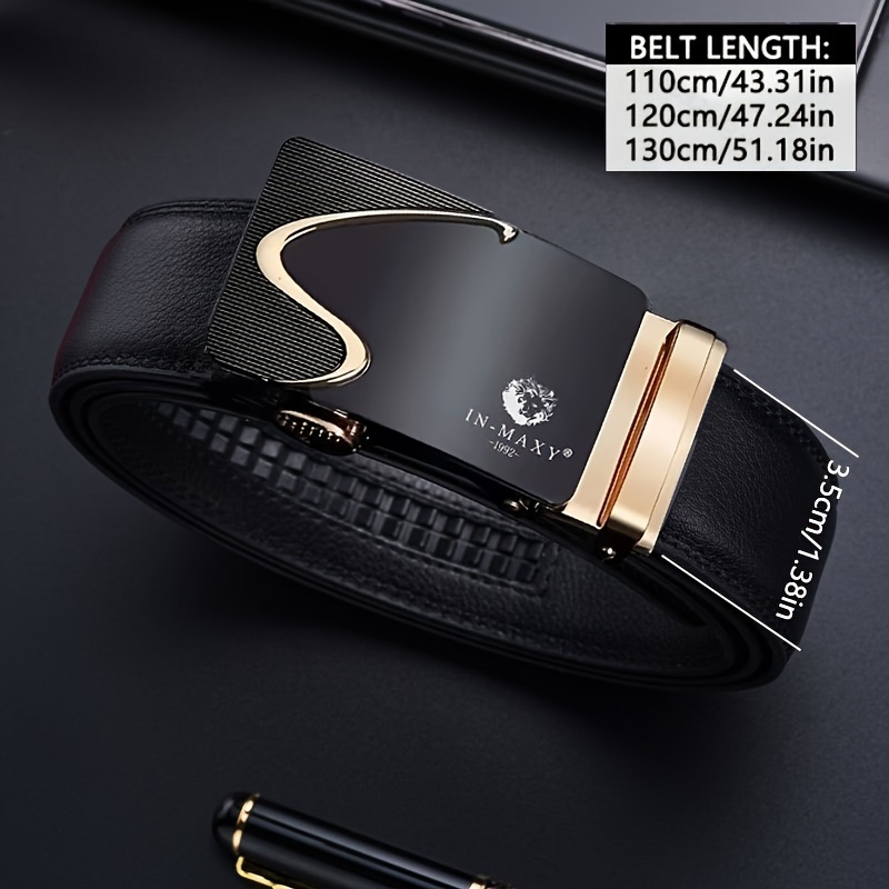 Stylish Leather Belt with Automatic Buckle for Men