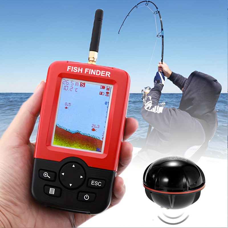1 unit portable sonar fish finder echo sounder designed bait - Temu