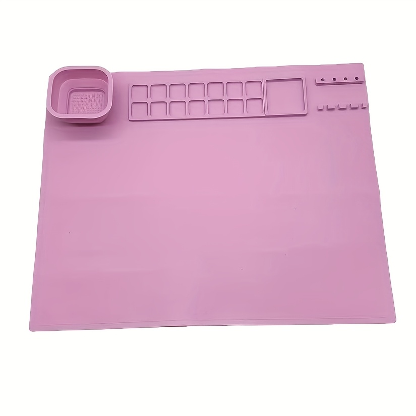 E-shop Waschbare Silikon-Malunterlage für vielfältige Anwendungen, mit Pinselhalter und rutschfester Oberfläche, ideal für Öl- und Aquarellmalerei,