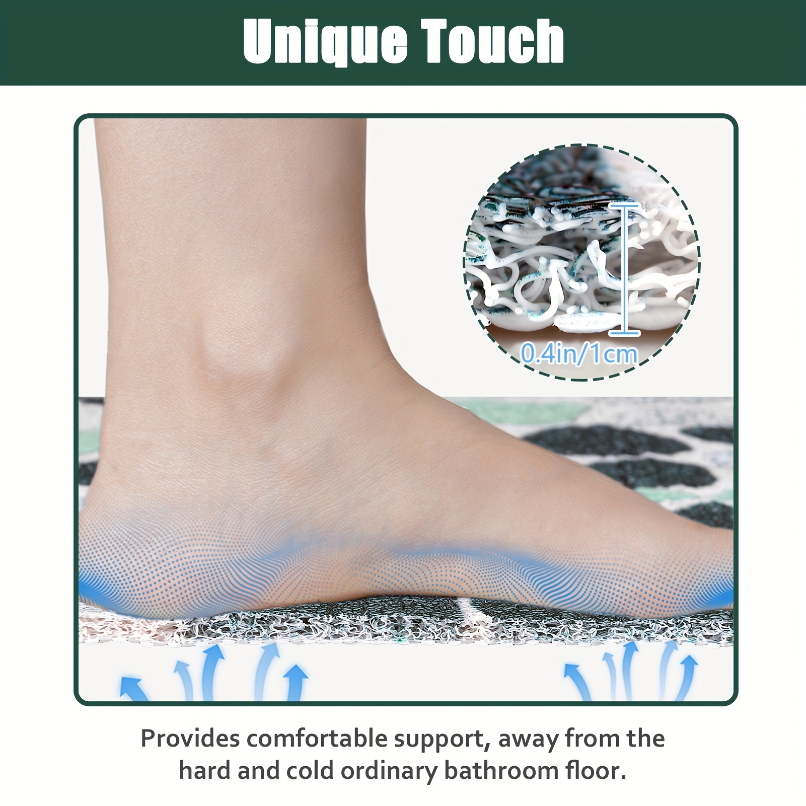   design hollow high quality bath mat with drain holes quick dry non slip shower mat soft and comfortable pvc loofah massage bath rug for   Product details 4
