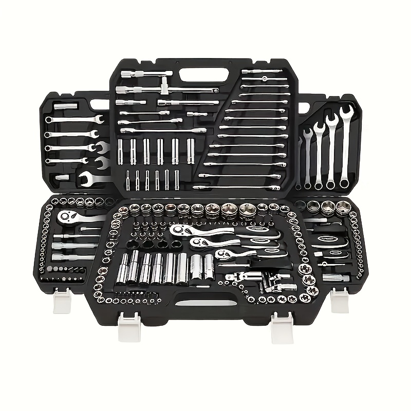 

Complete Steel Socket Wrench Set For Automotive And Motorcycle Repair - Durable Car Maintenance Tool Kit With Ratchet Handle And Various Sockets