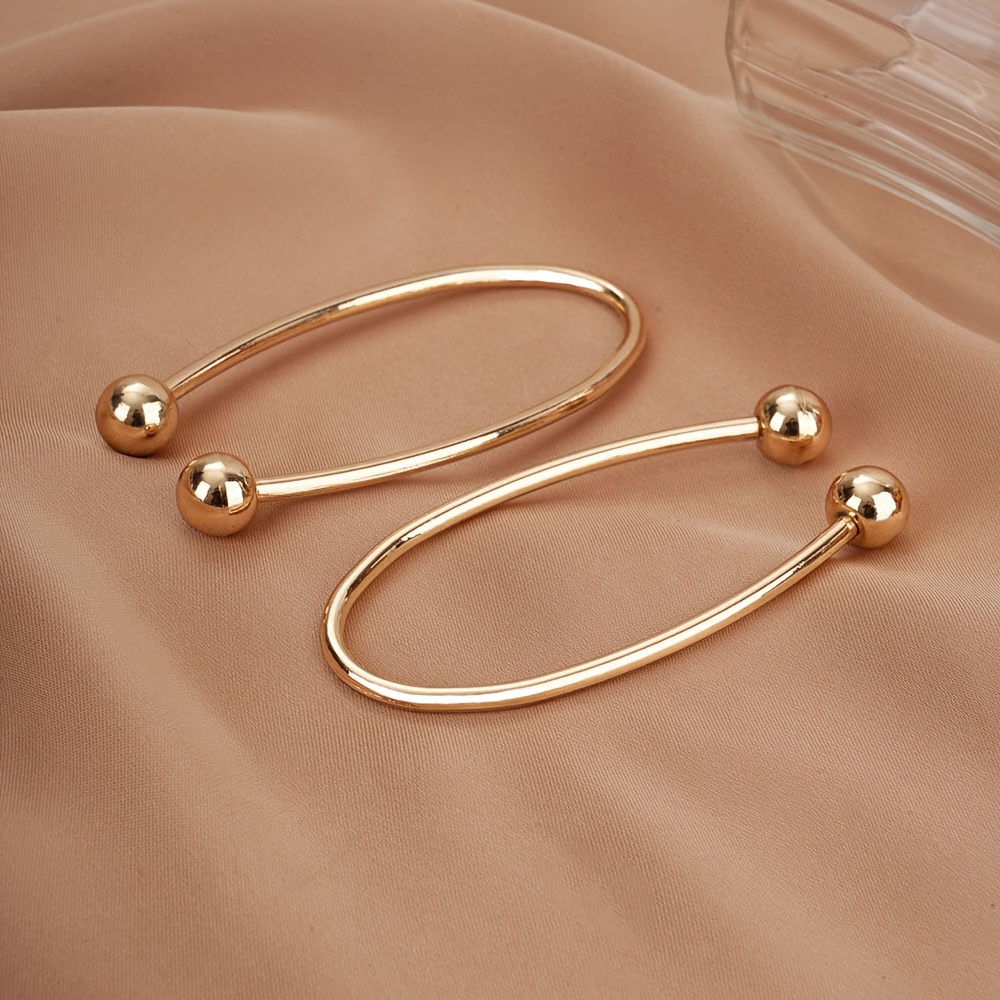 TEMU 2pcs Set, Light Golden U-shaped Swimsuit , Alloy Decorative , U-shaped + Spherical Design, Flexible Installation, For Easy Wearing, Used For