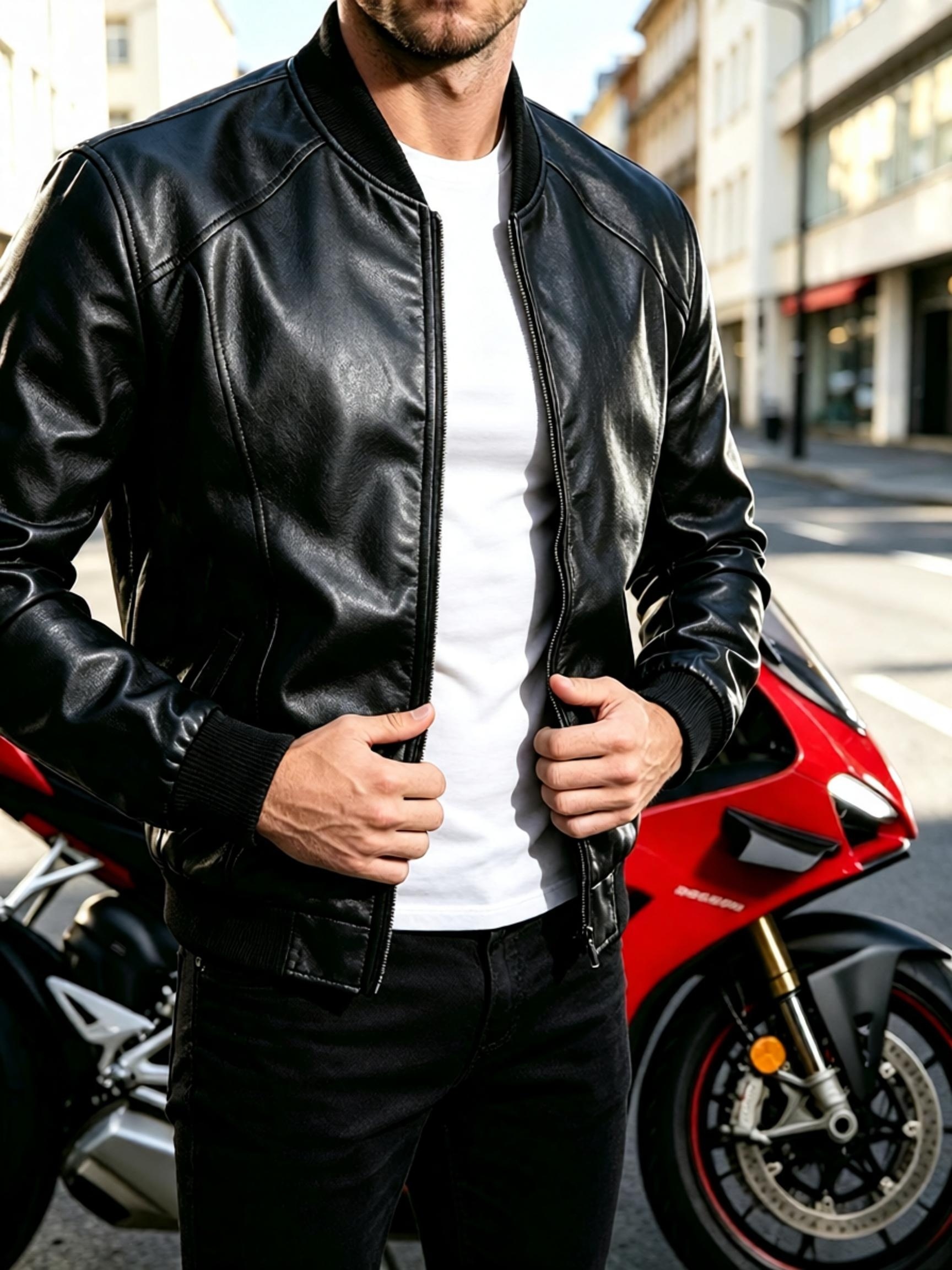 motorcycle jackets for men sold on Temu United States