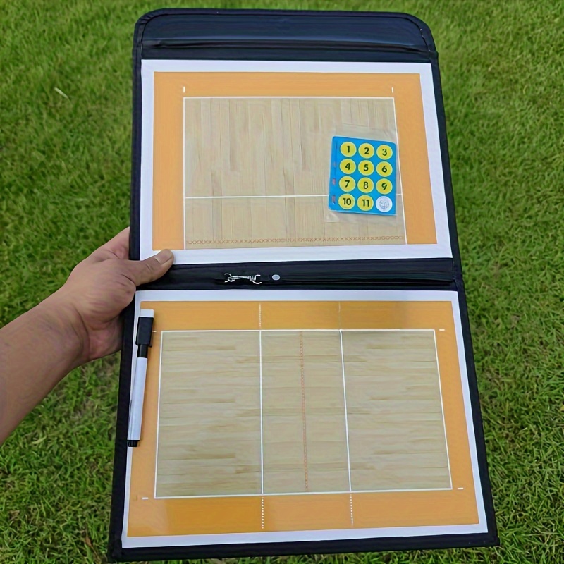 

Foldable Volleyball Clipboard With Magnets - Pu Tactical Board For Training And