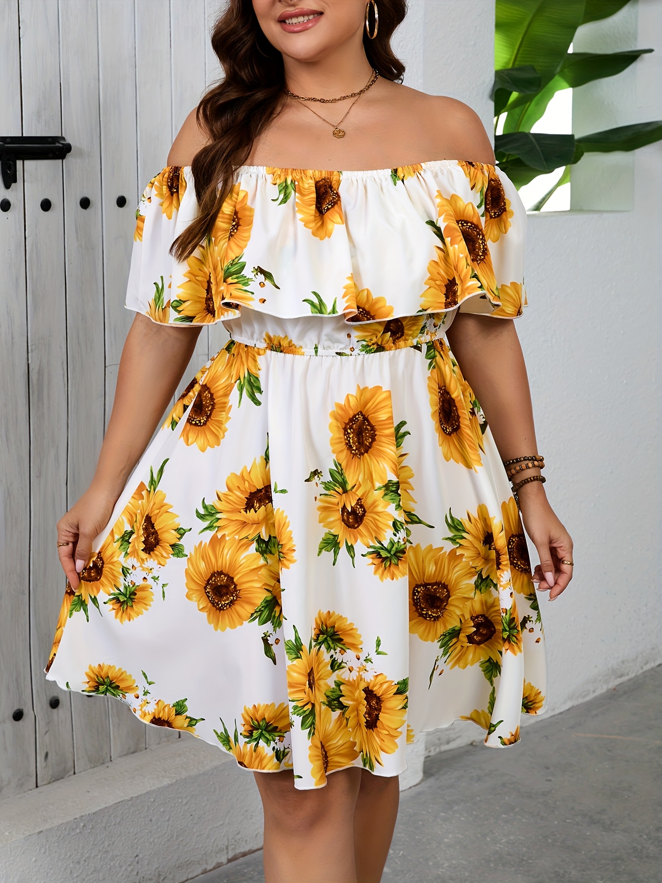 sunflower dresses for women sold on Temu United States